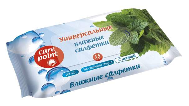 Влажные салфетки с экстрактом мяты Влажные салфетки с экстрактом мяты